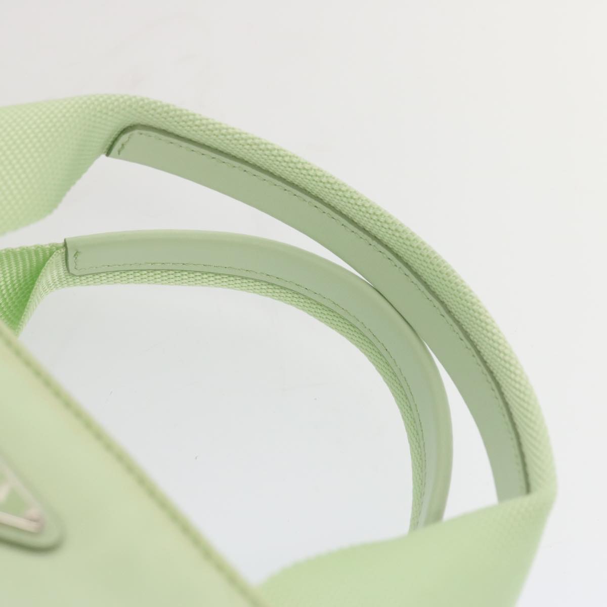 PRADA Hand Bag Nylon 2way Light Green Auth 68918AV