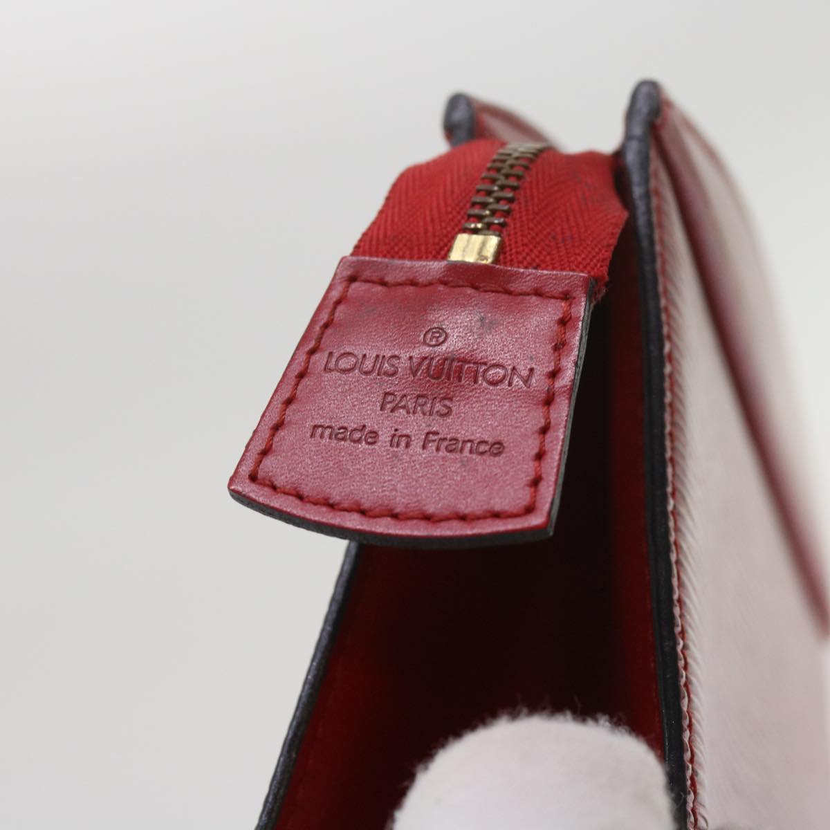 LOUIS VUITTON Epi Trousse Crete Clutch Bag Red M48407 LV Auth 68989