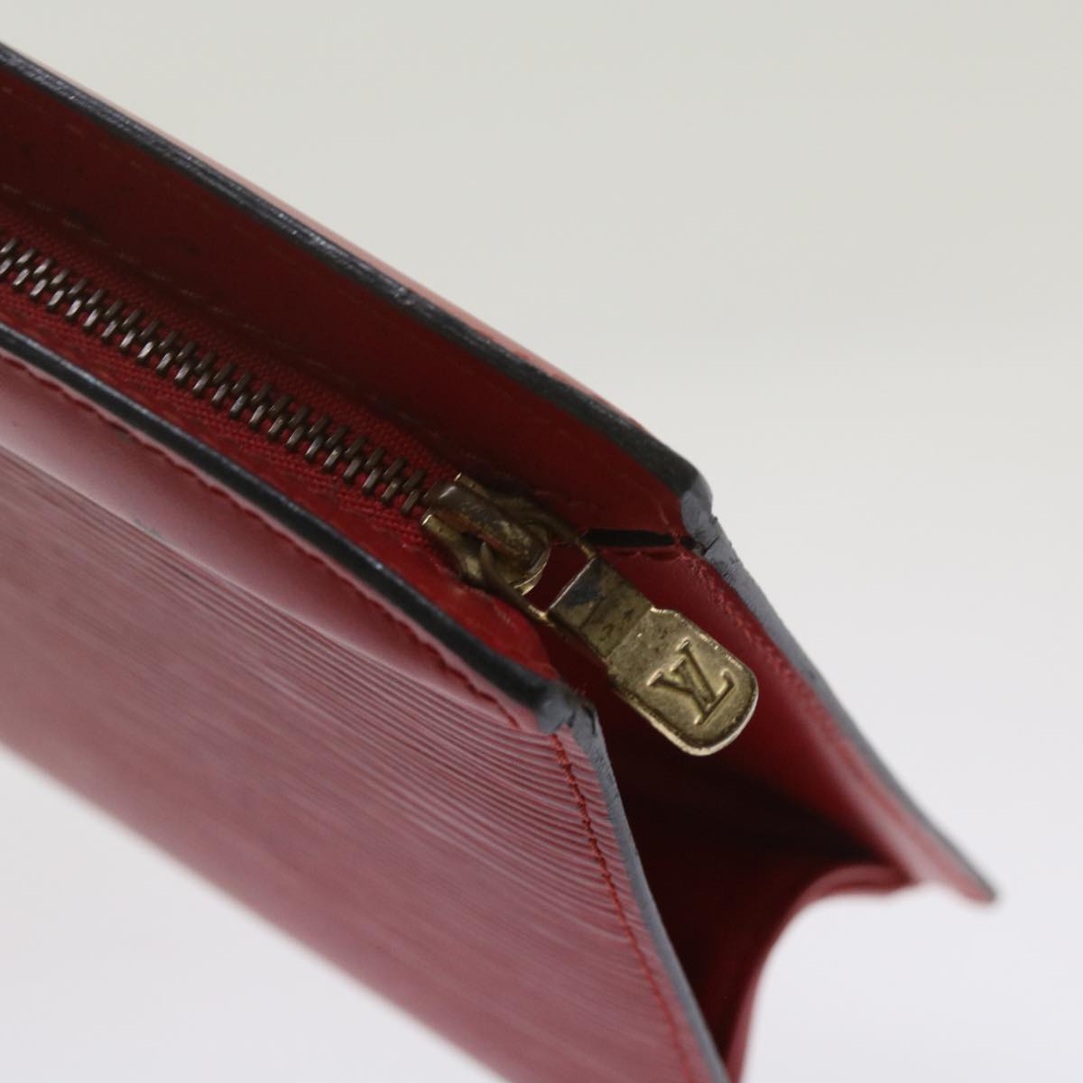 LOUIS VUITTON Epi Trousse Crete Clutch Bag Red M48407 LV Auth 68989