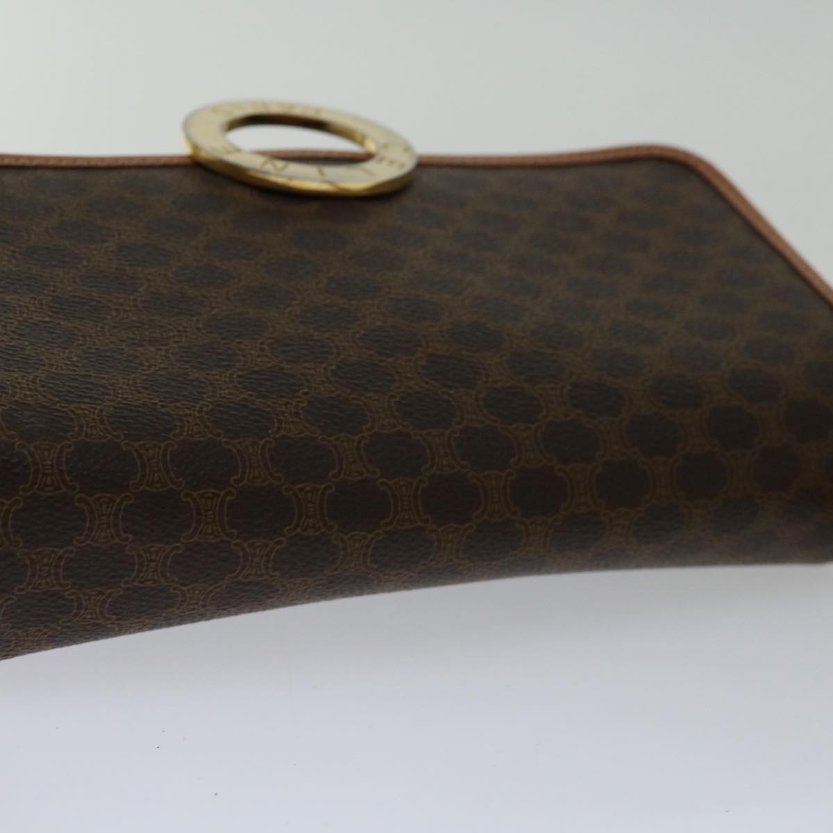 CELINE Macadam Canvas Shoulder Bag PVC Brown Auth 68999