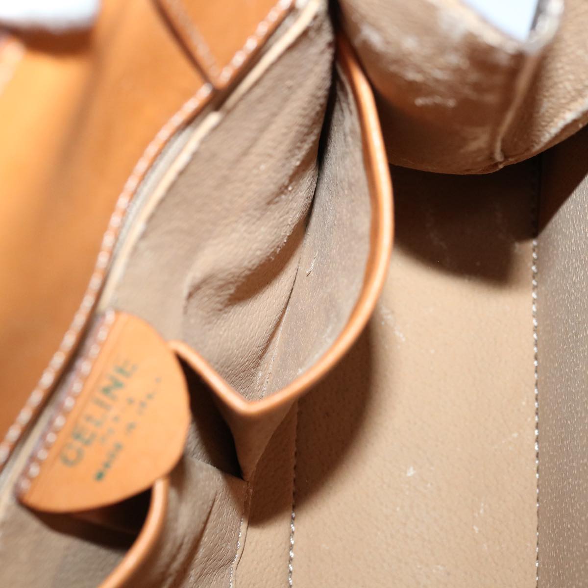 CELINE Macadam Canvas Hand Bag PVC 2way Brown Auth 69000V