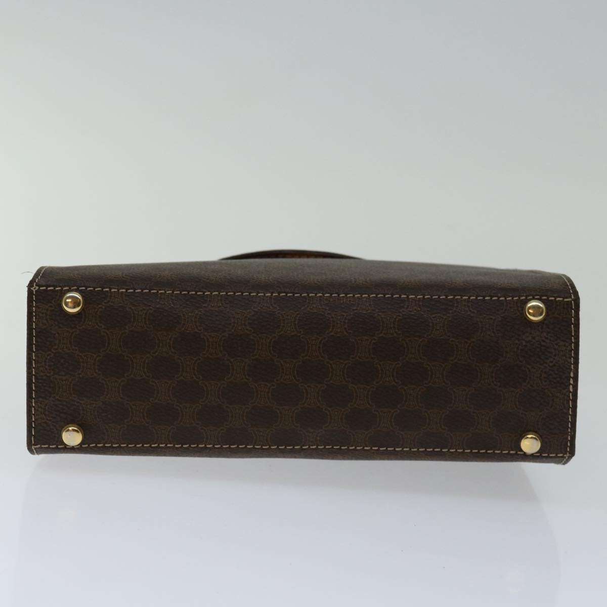 CELINE Macadam Canvas Hand Bag PVC 2way Brown Auth 69000V