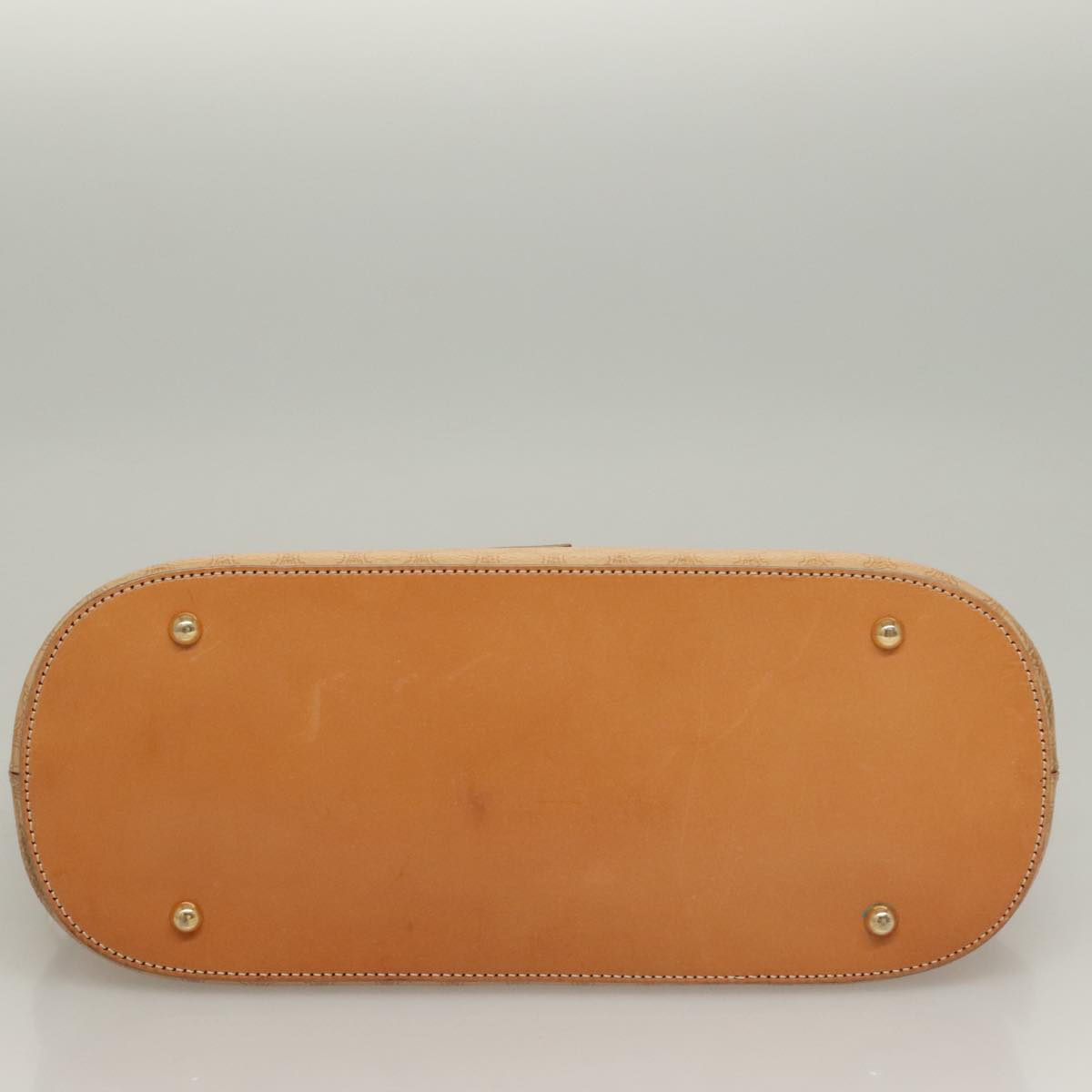 CELINE Macadam Canvas Hand Bag PVC Leather 2way Beige Auth 69018