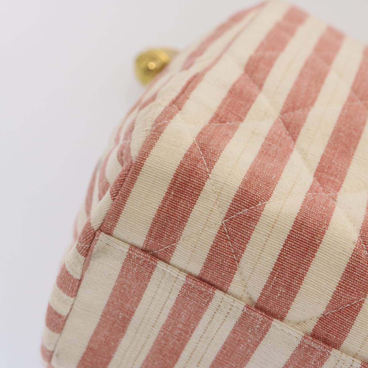 CHANEL Matelasse Chain Shoulder Bag Canvas White Red CC Auth 69059SAV