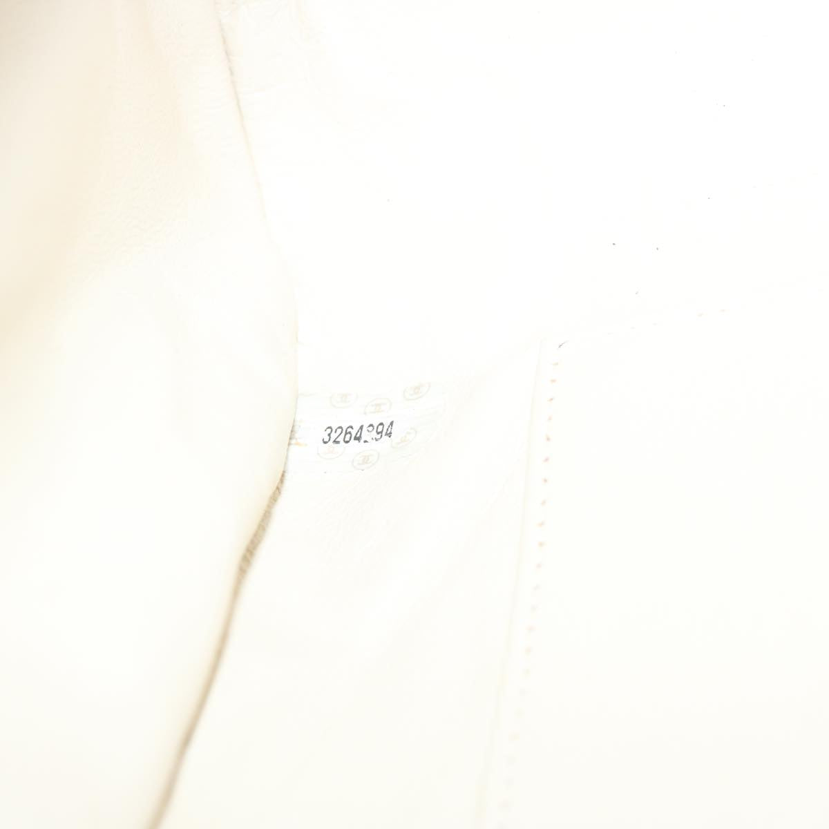 CHANEL Matelasse Chain Shoulder Bag Canvas White Red CC Auth 69059SAV