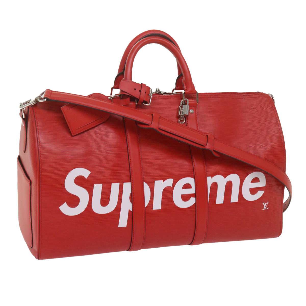 LOUIS VUITTON Epi Supreme Keepall Bandouliere 45 Bag Red M53419 LV Auth 69102SM