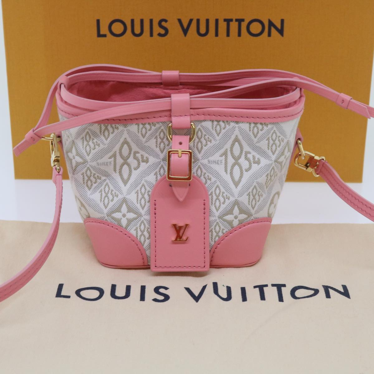 LOUIS VUITTON Pre Owned 1854 Print Noe Perth Bag Pink M81112 LV Auth 69112SA