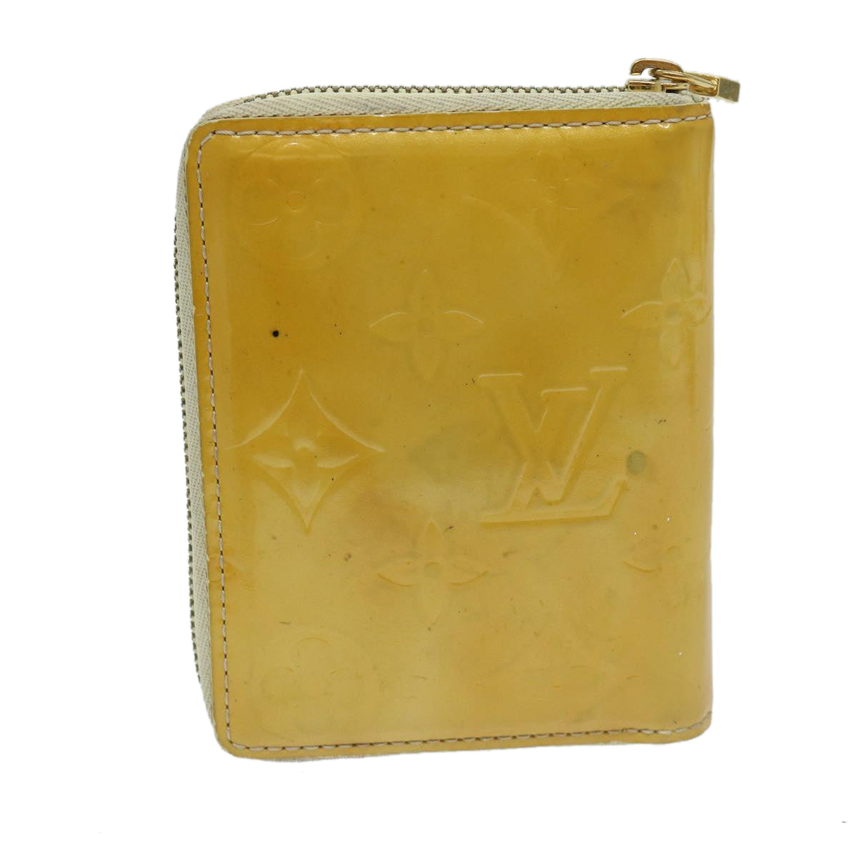 LOUIS VUITTON Monogram Vernis Bloom Wallet Beige M91015 LV Auth 69155