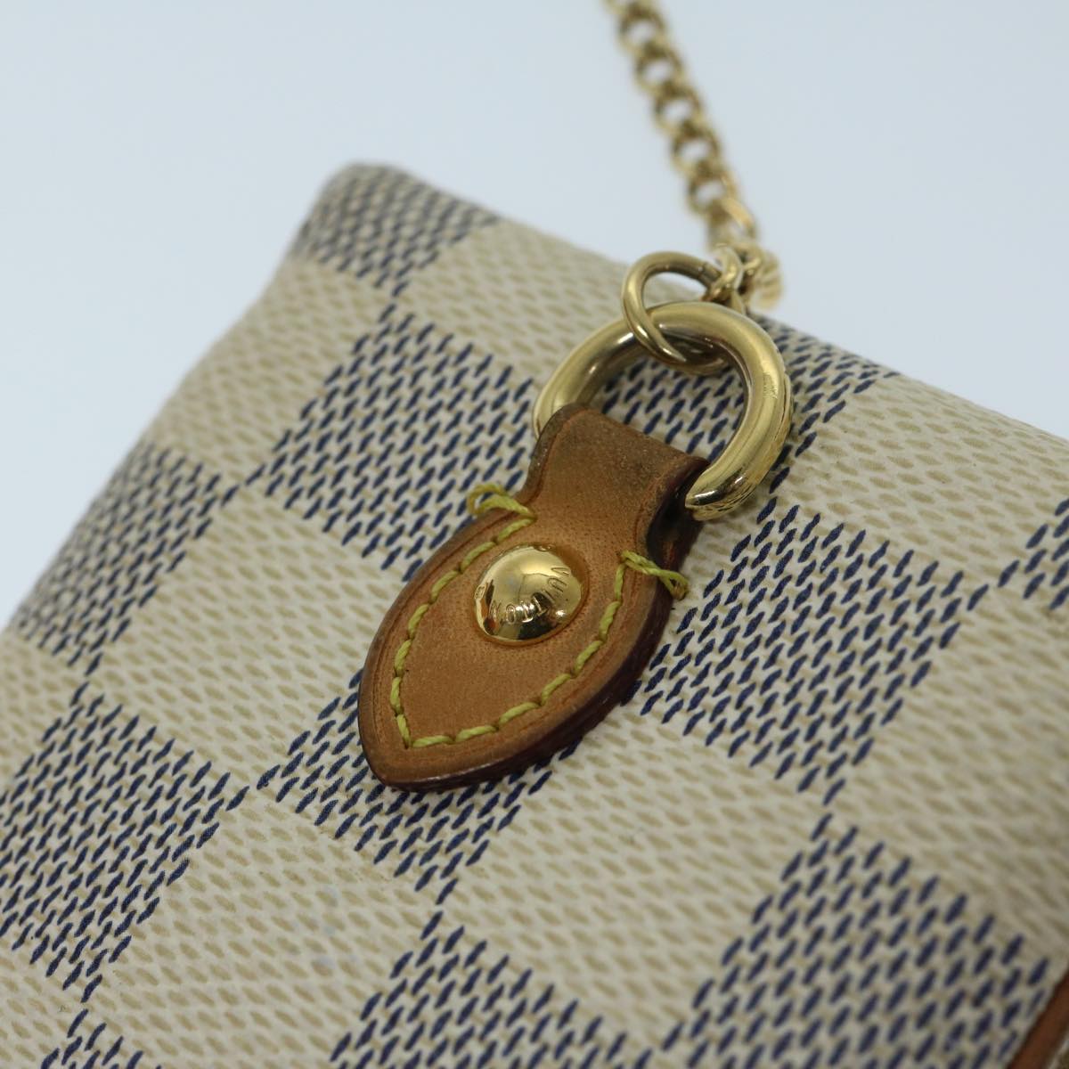 LOUIS VUITTON Damier Azur Etui Telephonne MM Cell Phone Case N60026 Auth 69185V