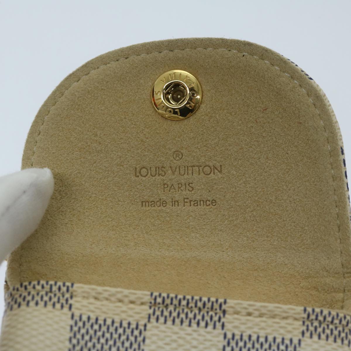 LOUIS VUITTON Damier Azur Etui Telephonne MM Cell Phone Case N60026 Auth 69185V