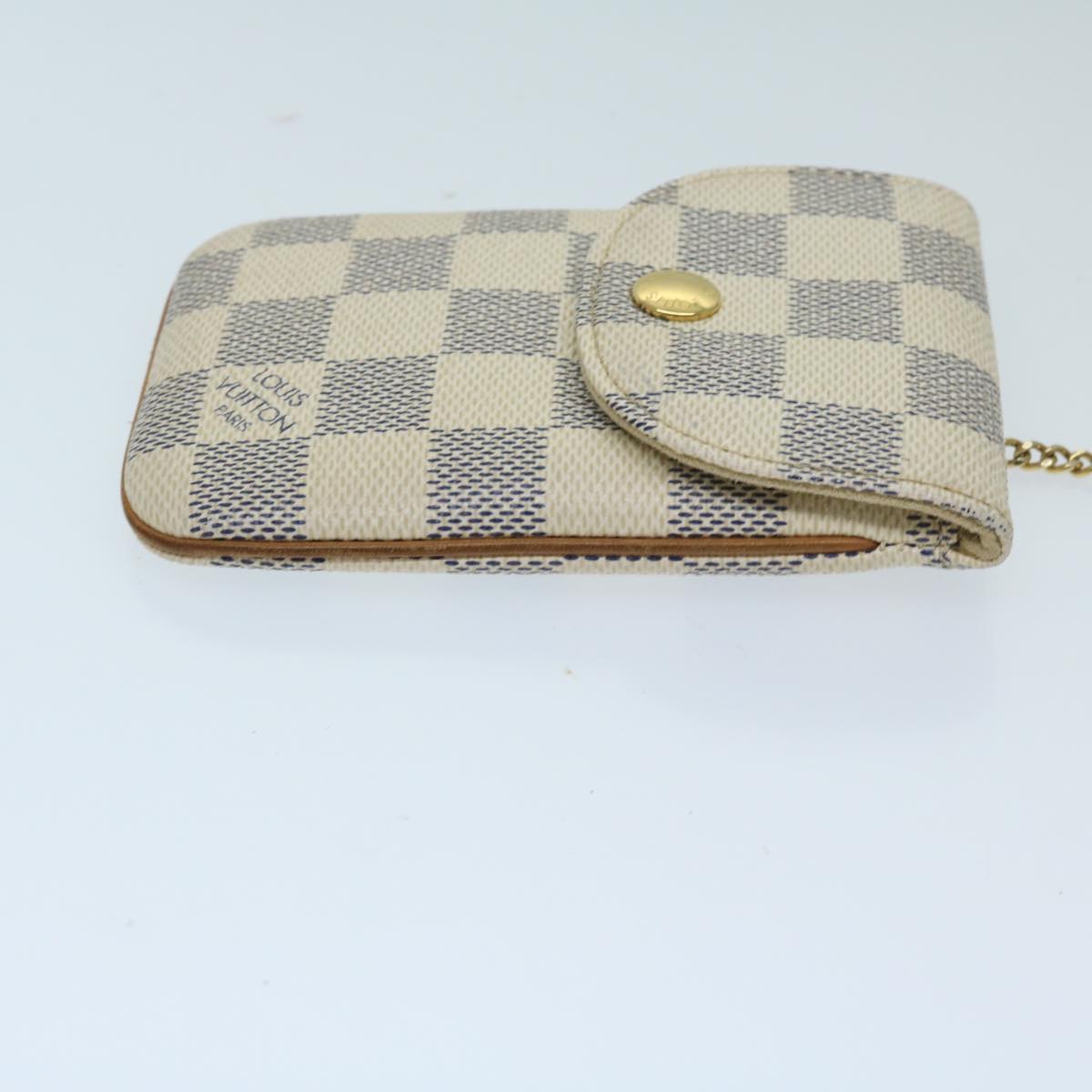 LOUIS VUITTON Damier Azur Etui Telephonne MM Cell Phone Case N60026 Auth 69185V