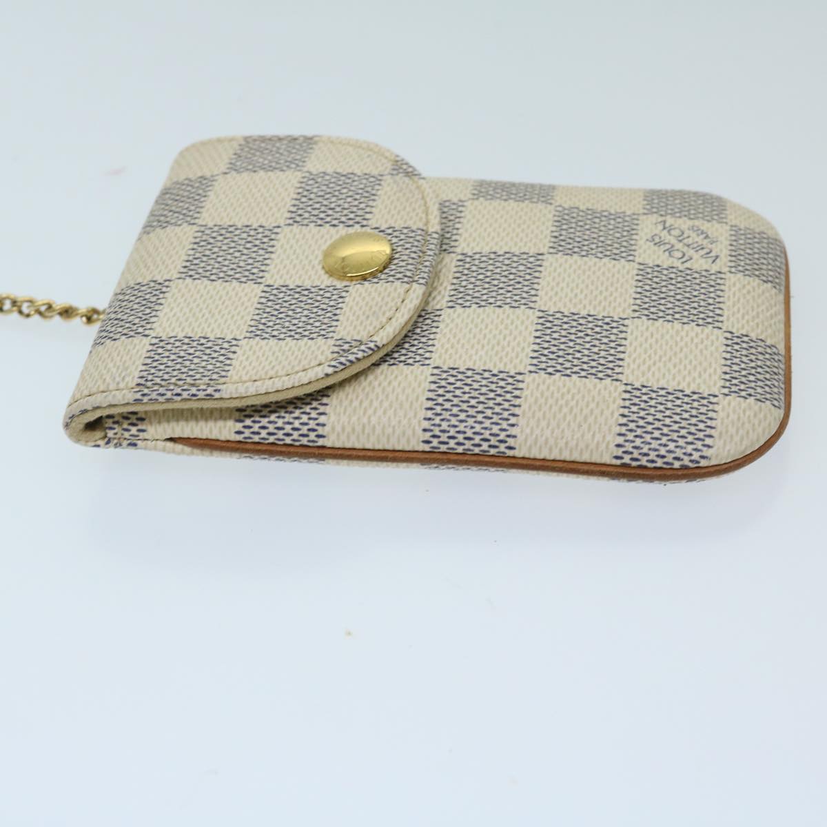 LOUIS VUITTON Damier Azur Etui Telephonne MM Cell Phone Case N60026 Auth 69185V