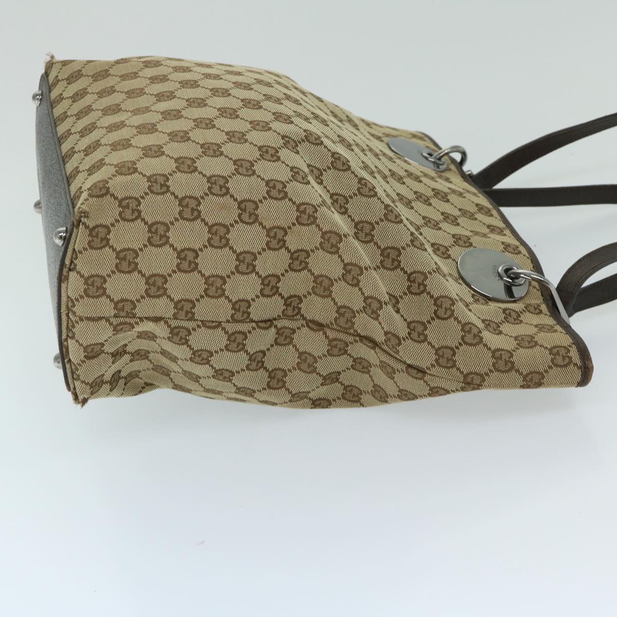 GUCCI GG Canvas Shoulder Bag Beige 120836 Auth 69198