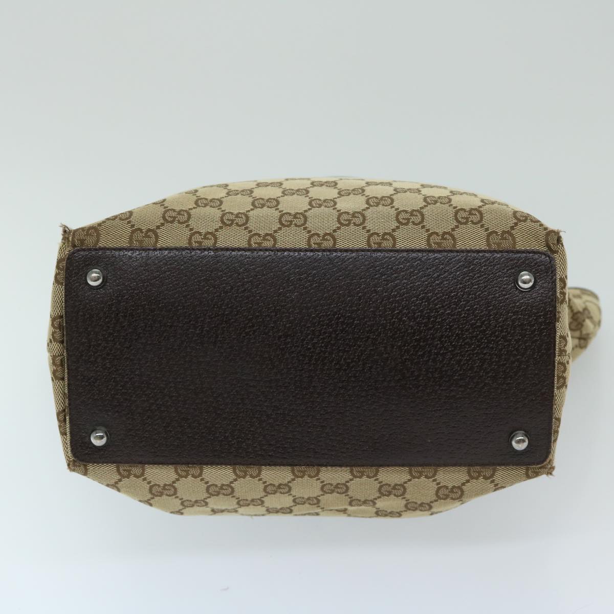 GUCCI GG Canvas Shoulder Bag Beige 120836 Auth 69198