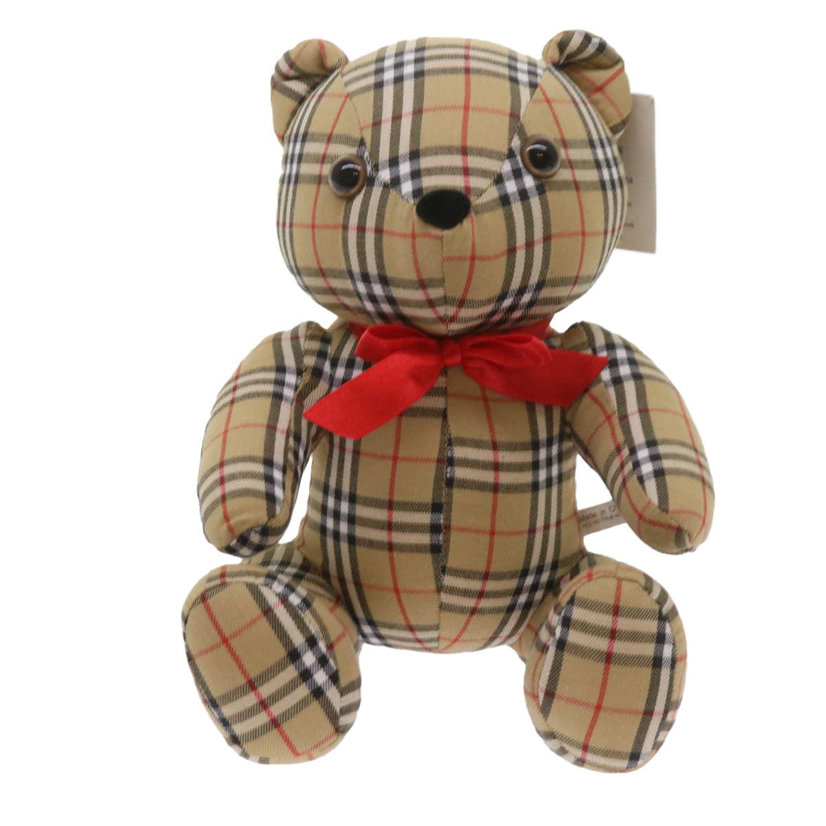 Burberrys Nova Check Teddy bear Stuffed dog Canvas Beige Auth 69202