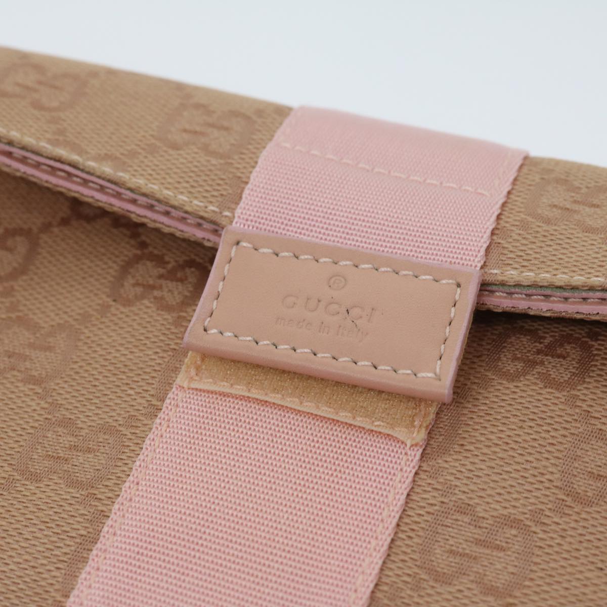 GUCCI GG Canvas Clutch Bag Pink 039 0992 Auth 69230