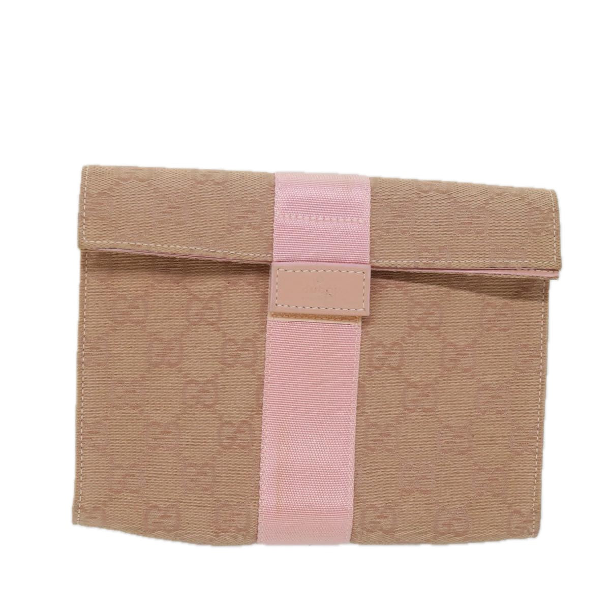 GUCCI GG Canvas Clutch Bag Pink 039 0992 Auth 69230