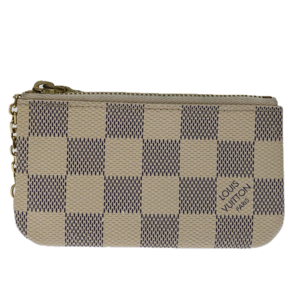 LOUIS VUITTON Damier Azur Pochette Cles Coin Purse N62659 LV Auth 69263