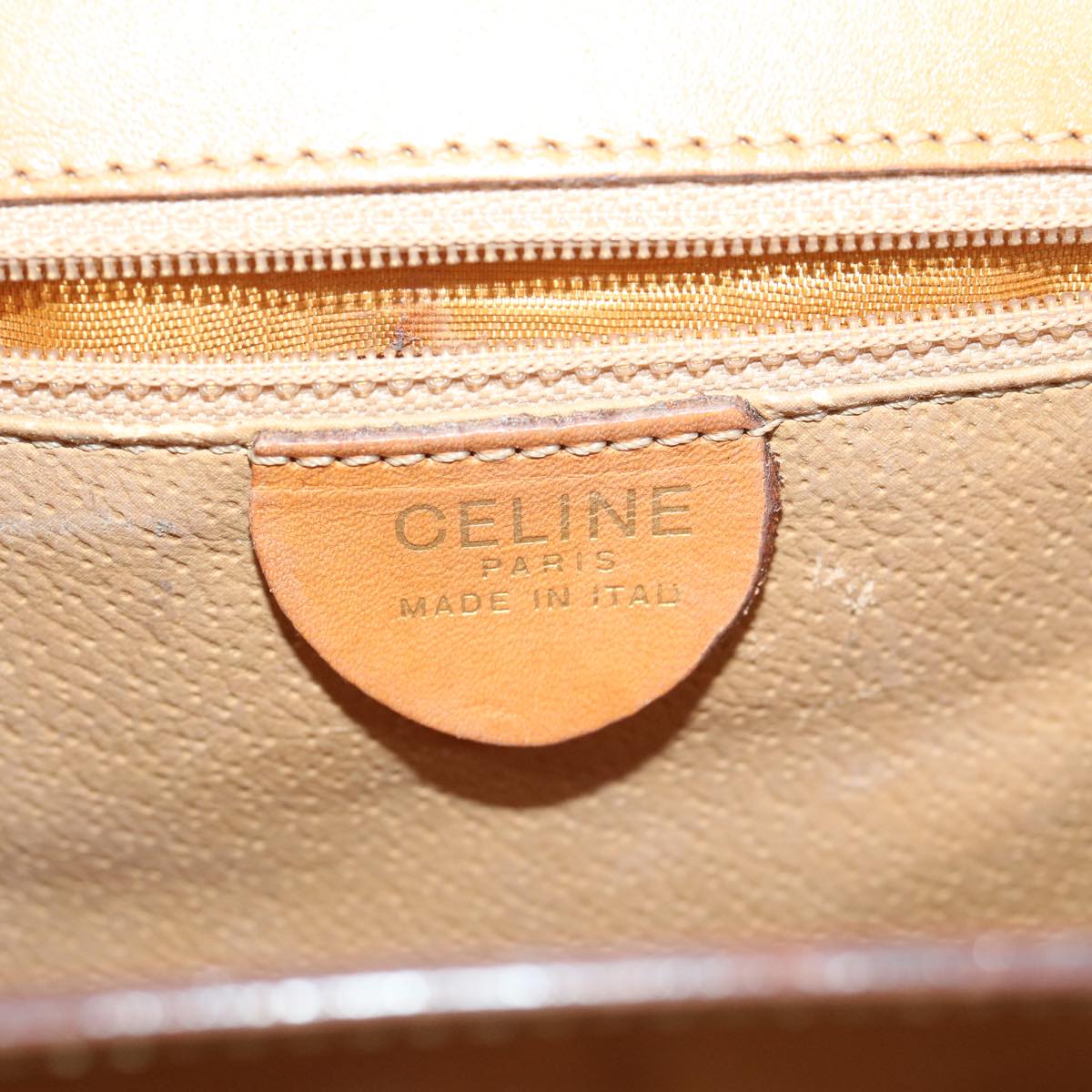 CELINE Macadam Canvas Hand Bag PVC Brown Auth 69272