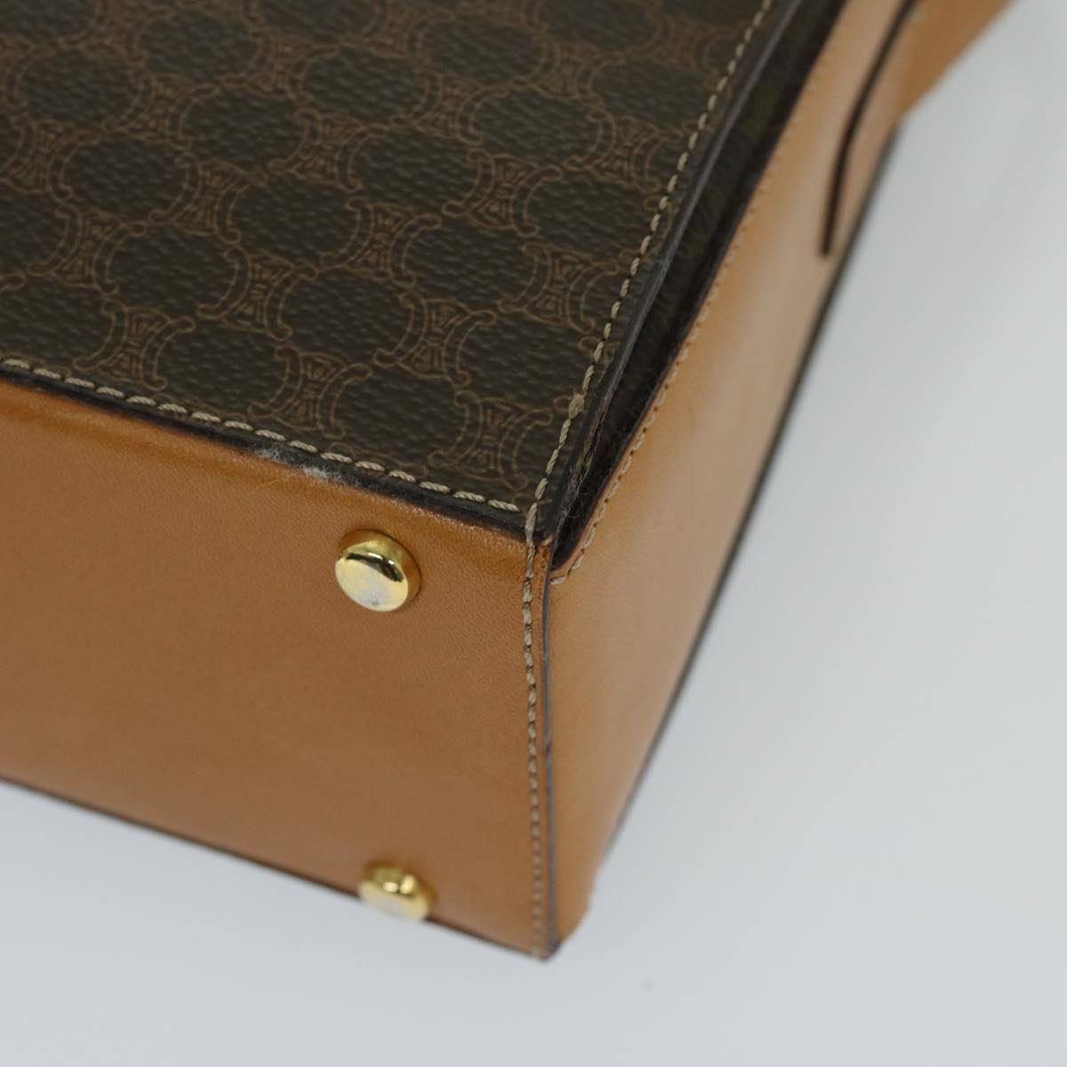 CELINE Macadam Canvas Shoulder Bag PVC Brown Auth 69278