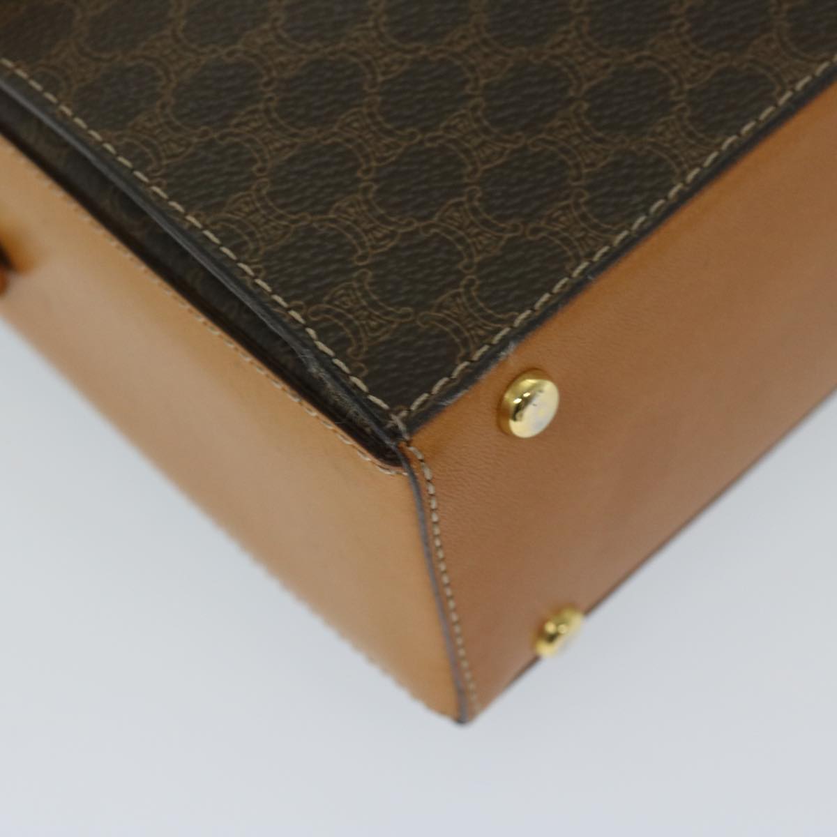 CELINE Macadam Canvas Shoulder Bag PVC Brown Auth 69278