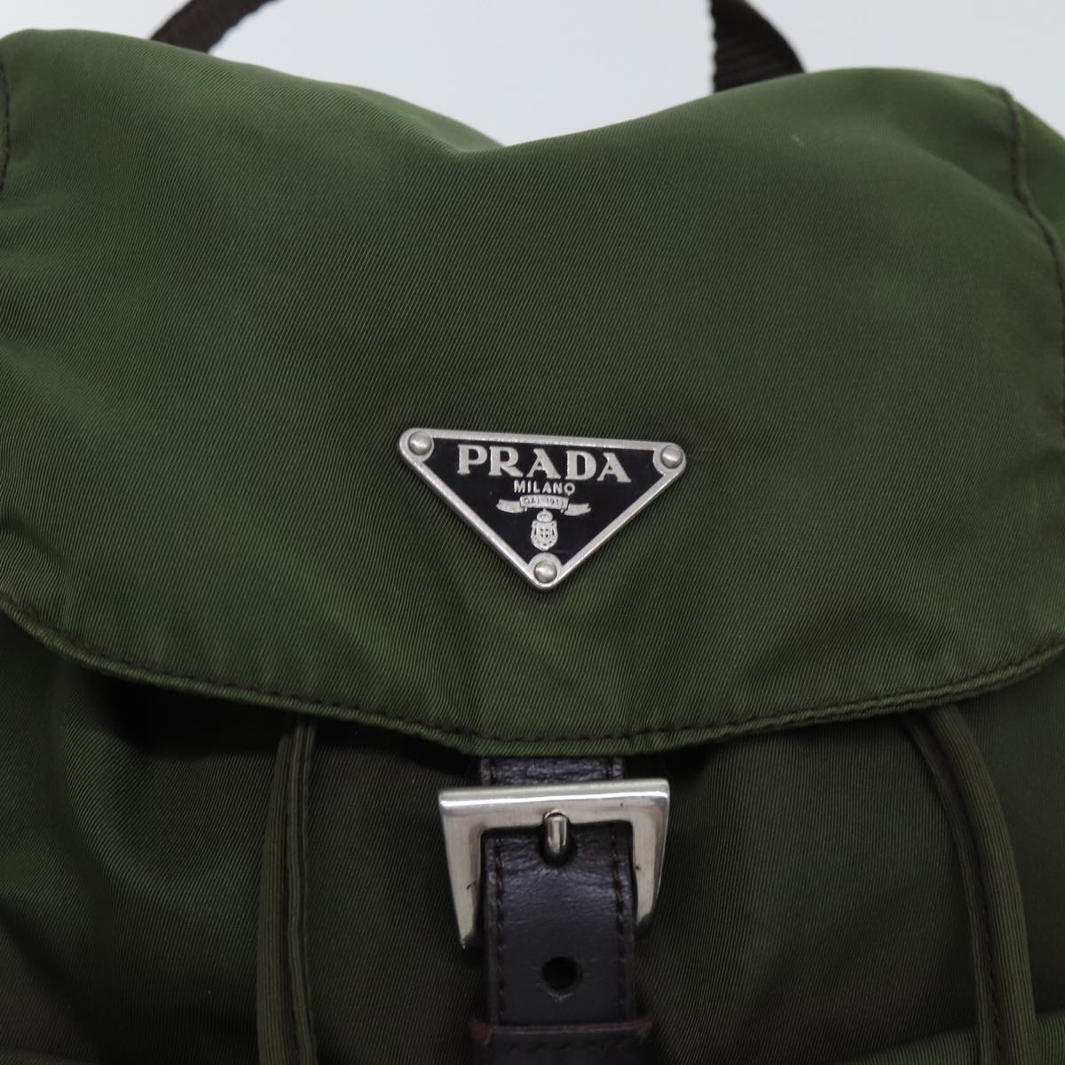 PRADA Backpack Nylon Khaki Auth 69344