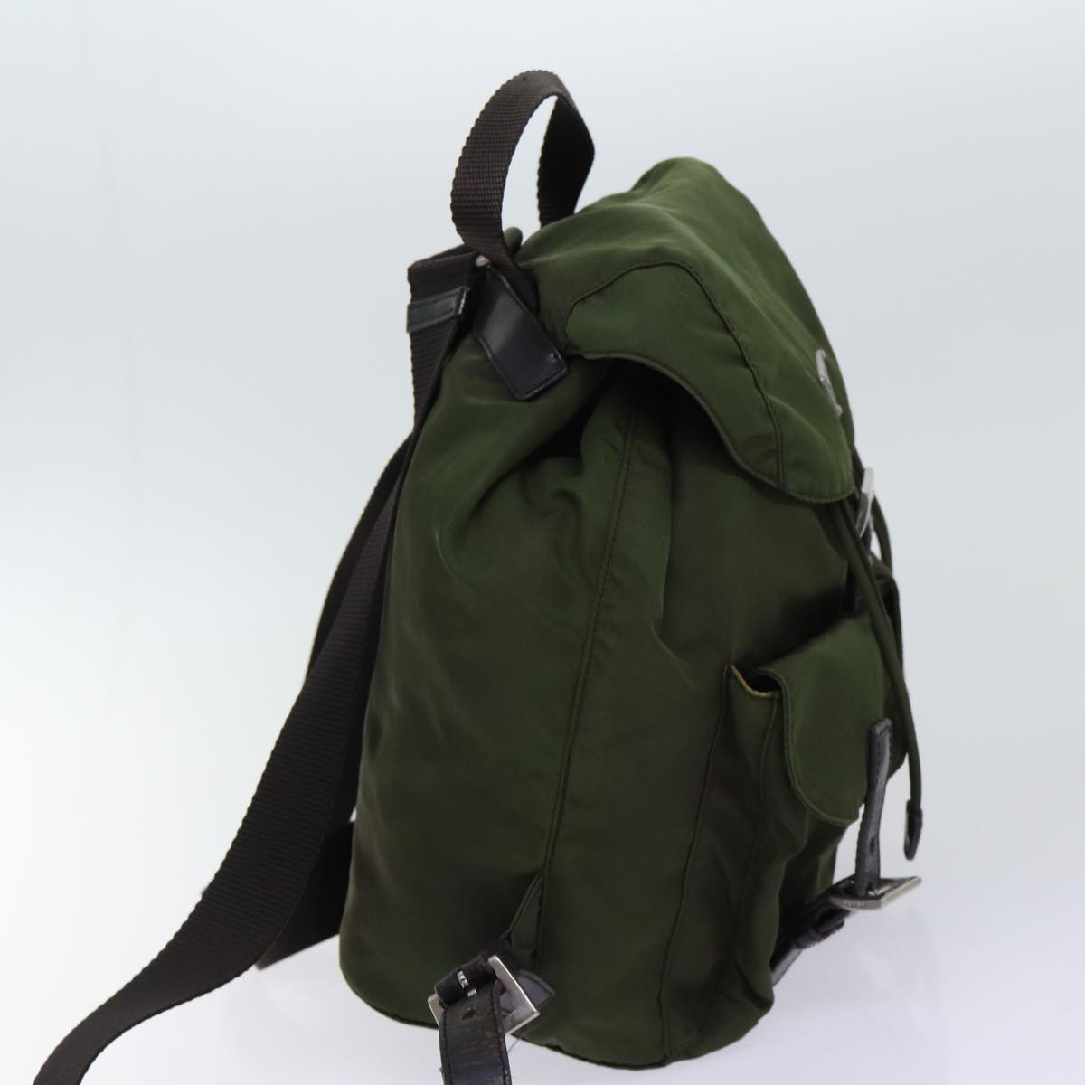 PRADA Backpack Nylon Khaki Auth 69344