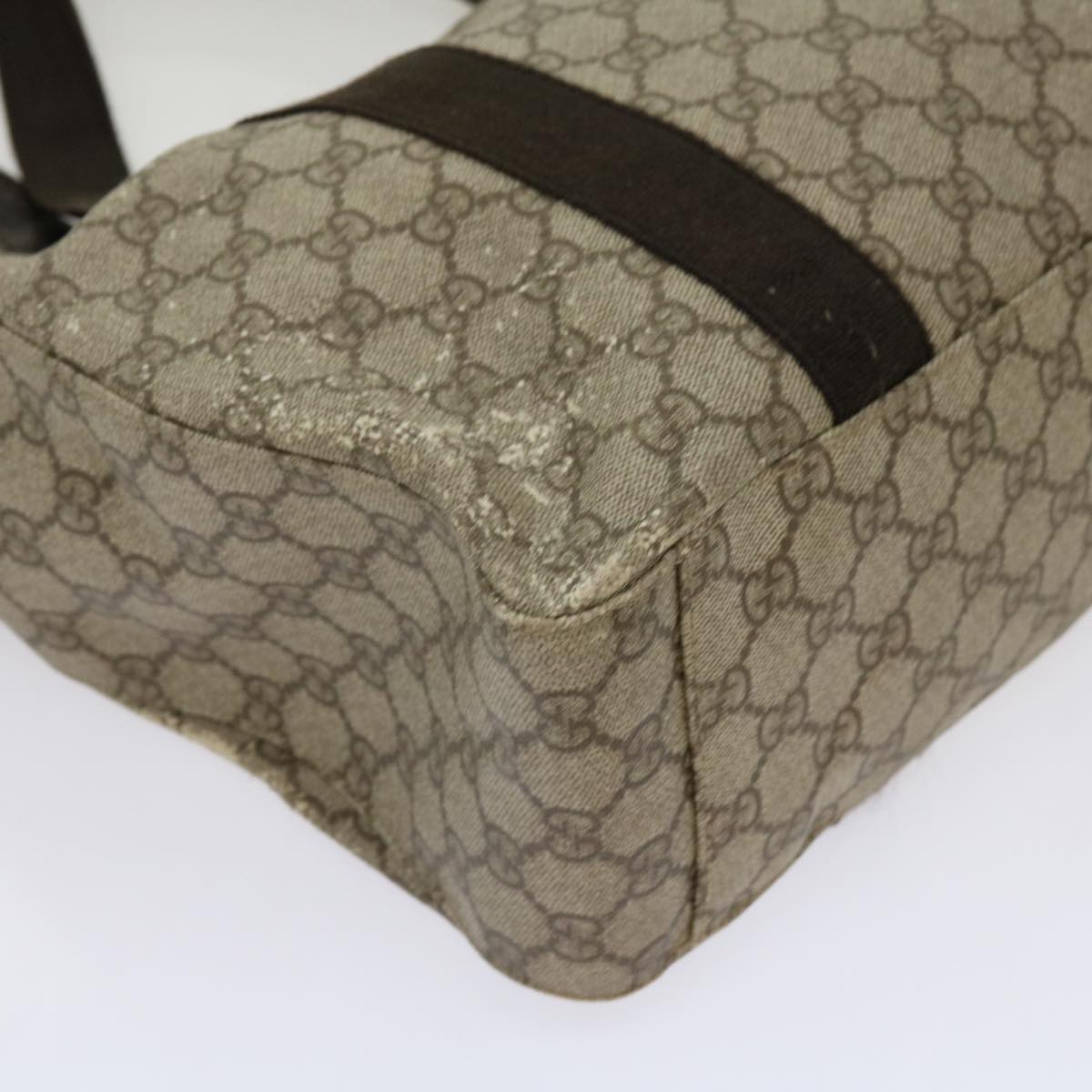 GUCCI GG Supreme Tote Bag PVC Beige 141624 Auth 69369