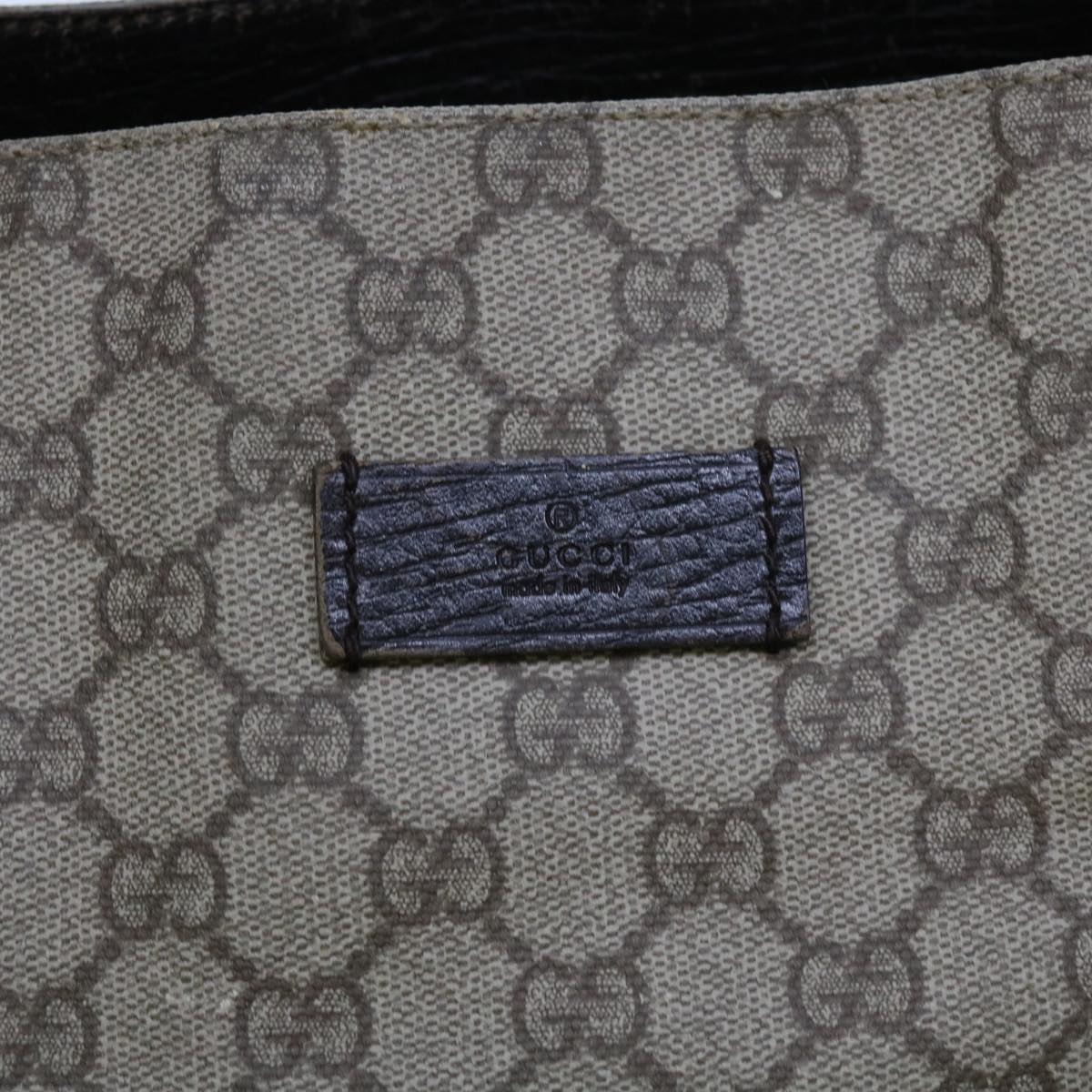 GUCCI GG Supreme Tote Bag PVC Beige 141624 Auth 69369