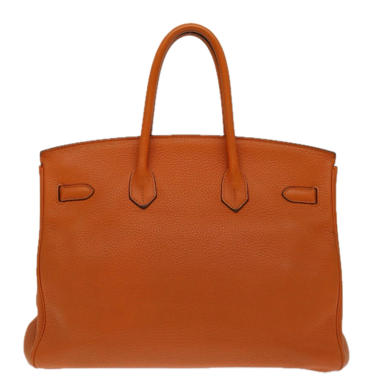 HERMES Birkin 35 Hand Bag Leather Orange Auth 69383S