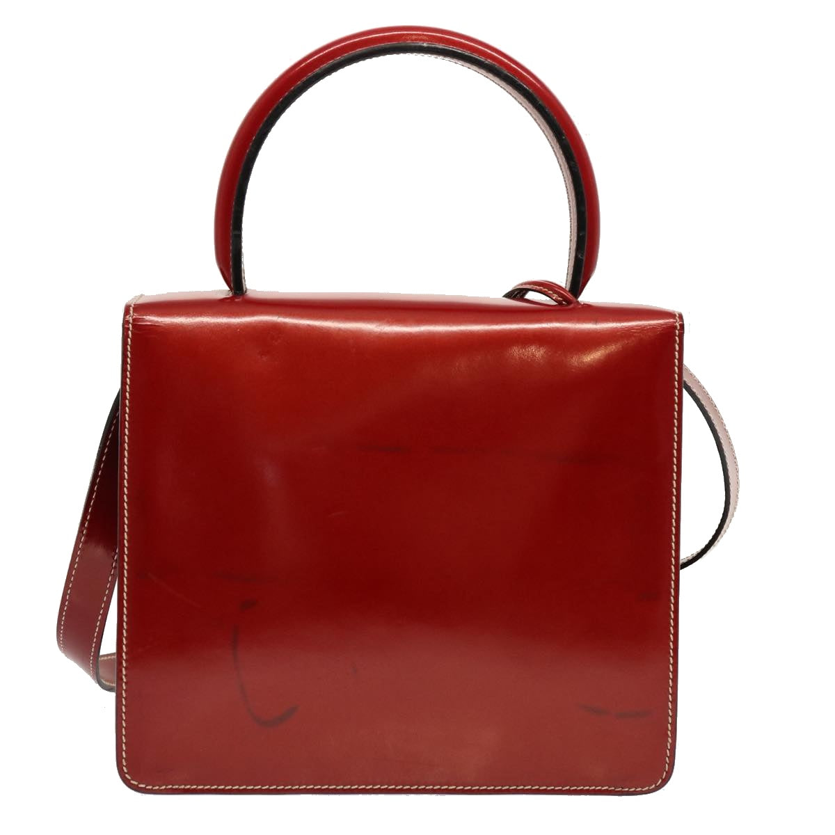 LOEWE Hand Bag Patent leather 2way Red Auth 69418