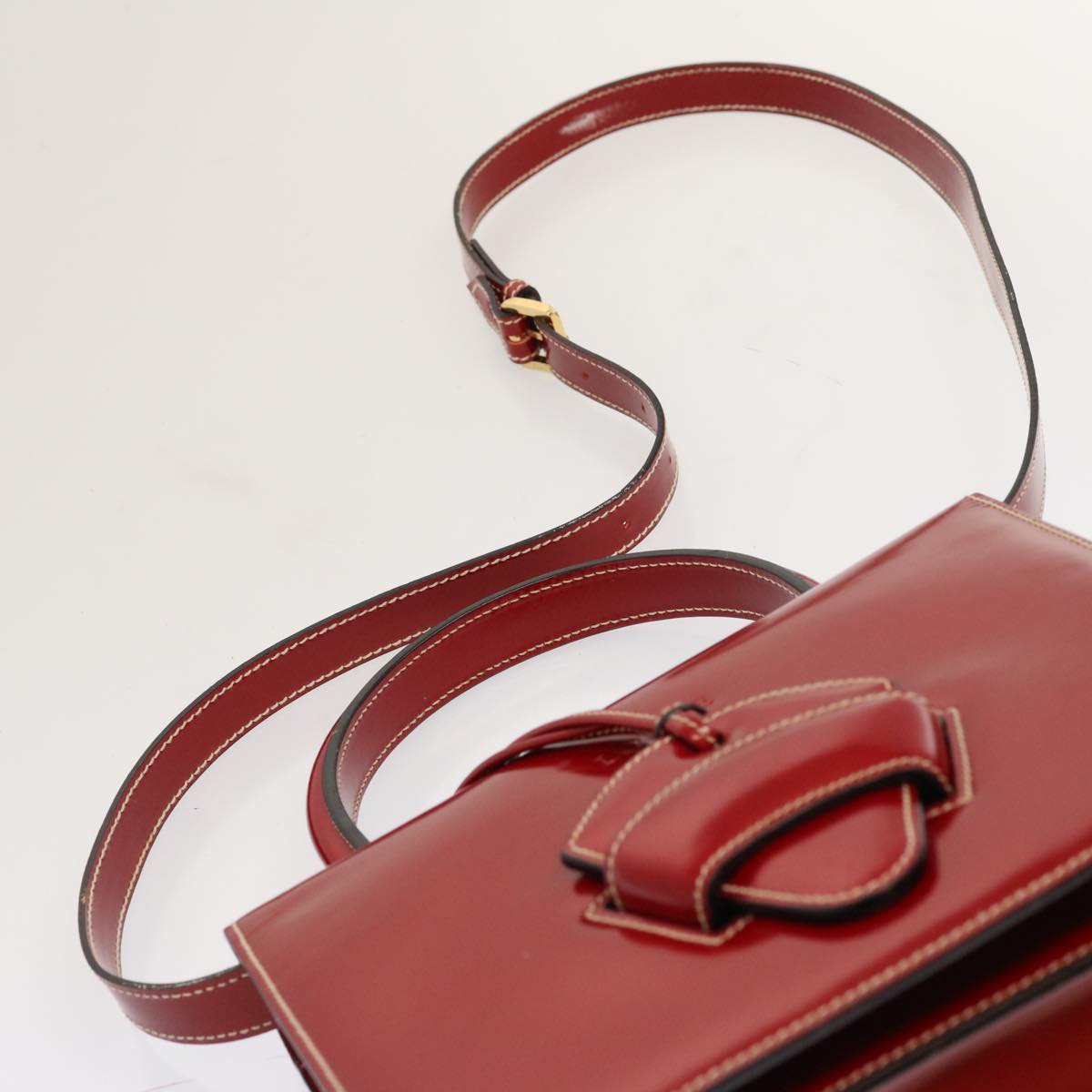 LOEWE Hand Bag Patent leather 2way Red Auth 69418