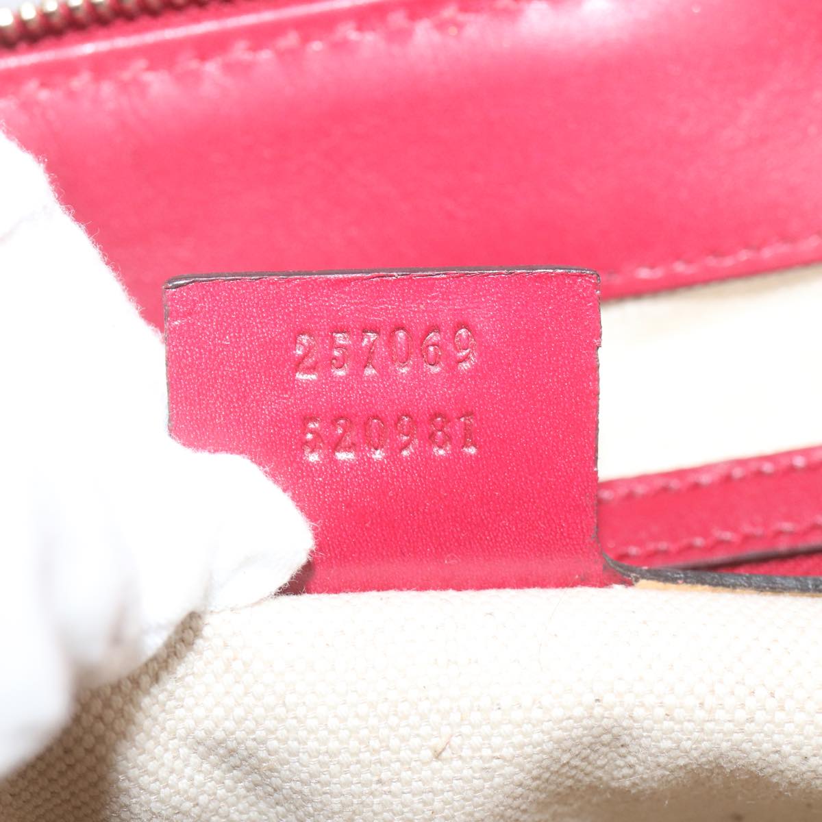 GUCCI GG Canvas Tote Bag Beige Red 257069 Auth 69451