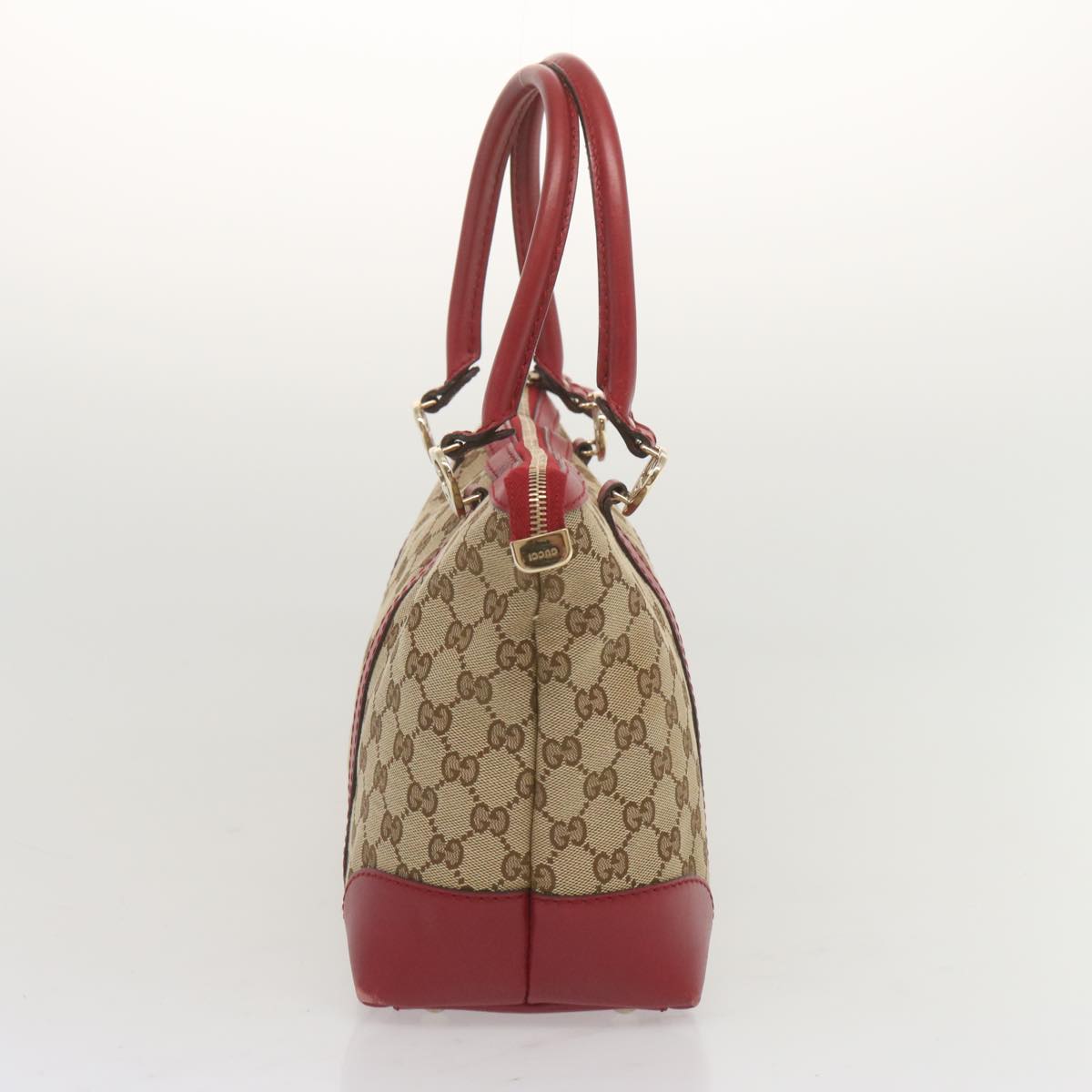 GUCCI GG Canvas Tote Bag Beige Red 257069 Auth 69451