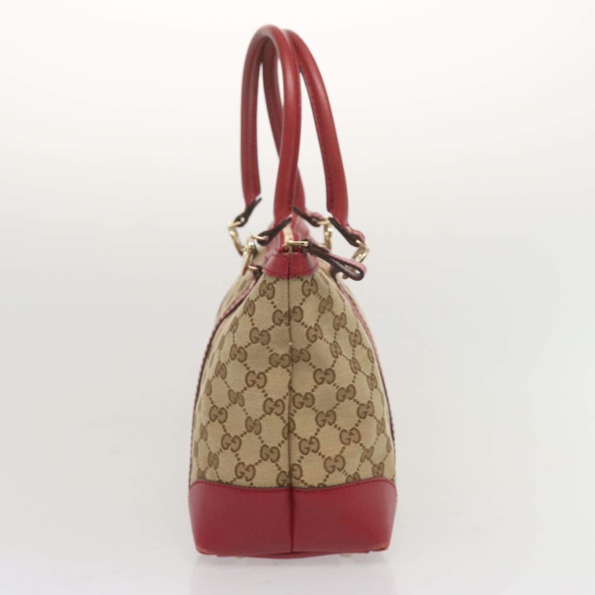 GUCCI GG Canvas Tote Bag Beige Red 257069 Auth 69451