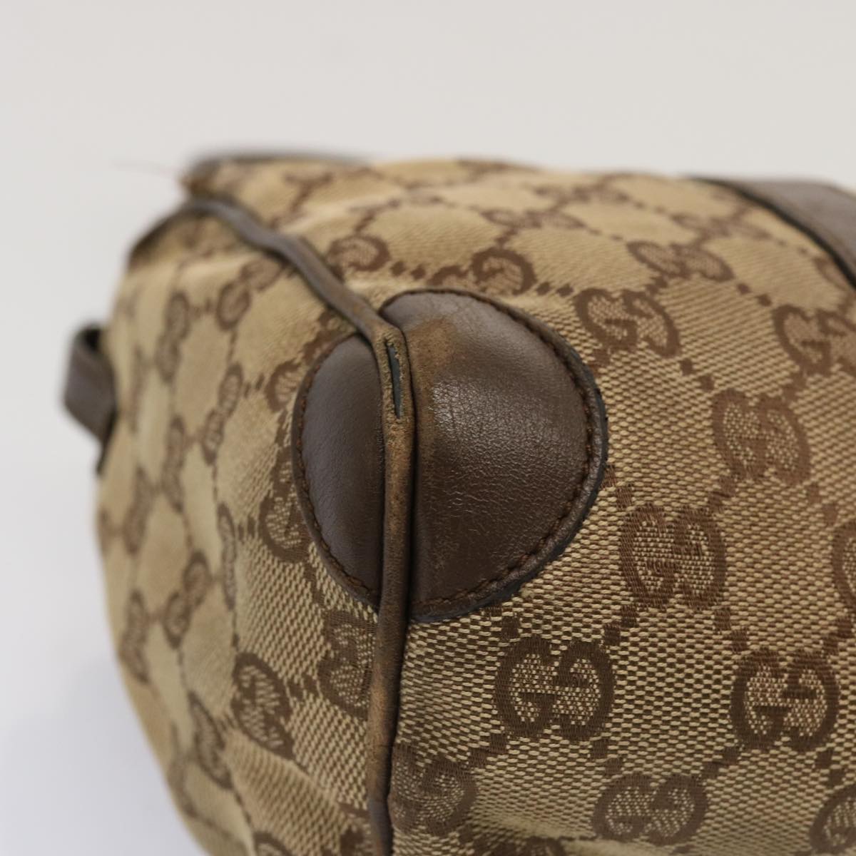 GUCCI GG Canvas Hand Bag Beige 30458 Auth 69453