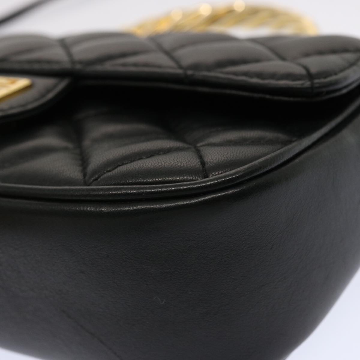 GIVENCHY Hand Bag Leather 2way Black Auth 69502A