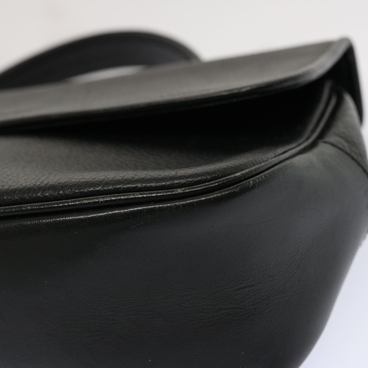 Burberrys Hand Bag Leather Black Auth 69546