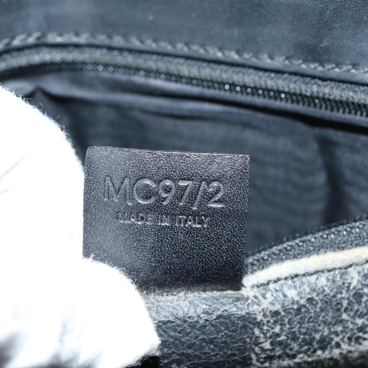 CELINE Macadam Canvas Hand Bag PVC Black Auth 69608