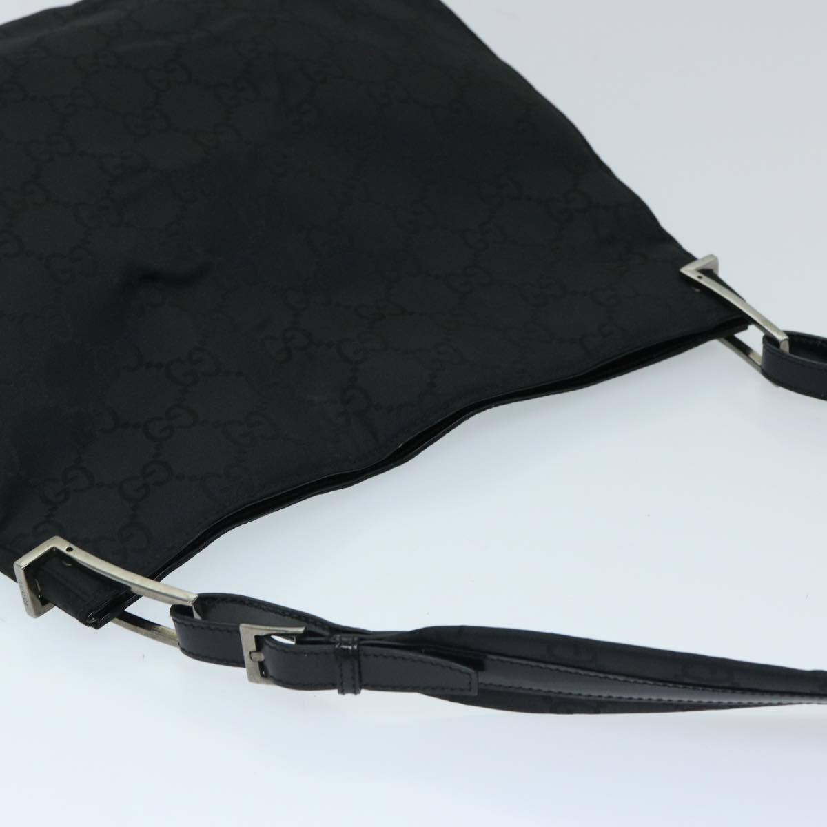 GUCCI GG Canvas Shoulder Bag Black Auth 69635