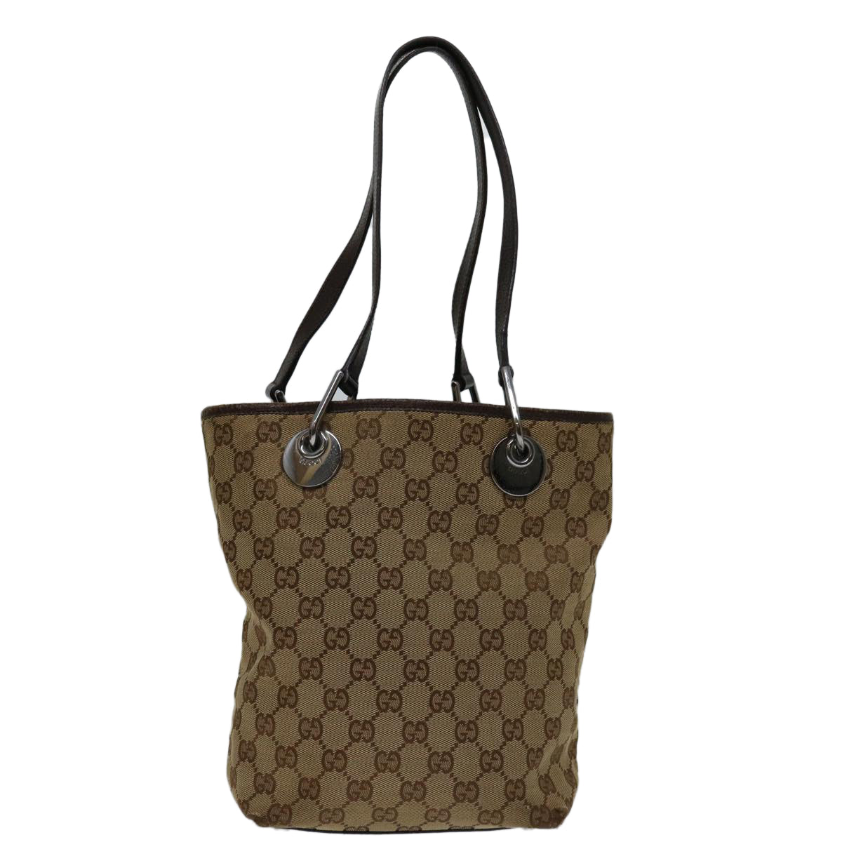 GUCCI GG Canvas Hand Bag Beige 120840 Auth 69639