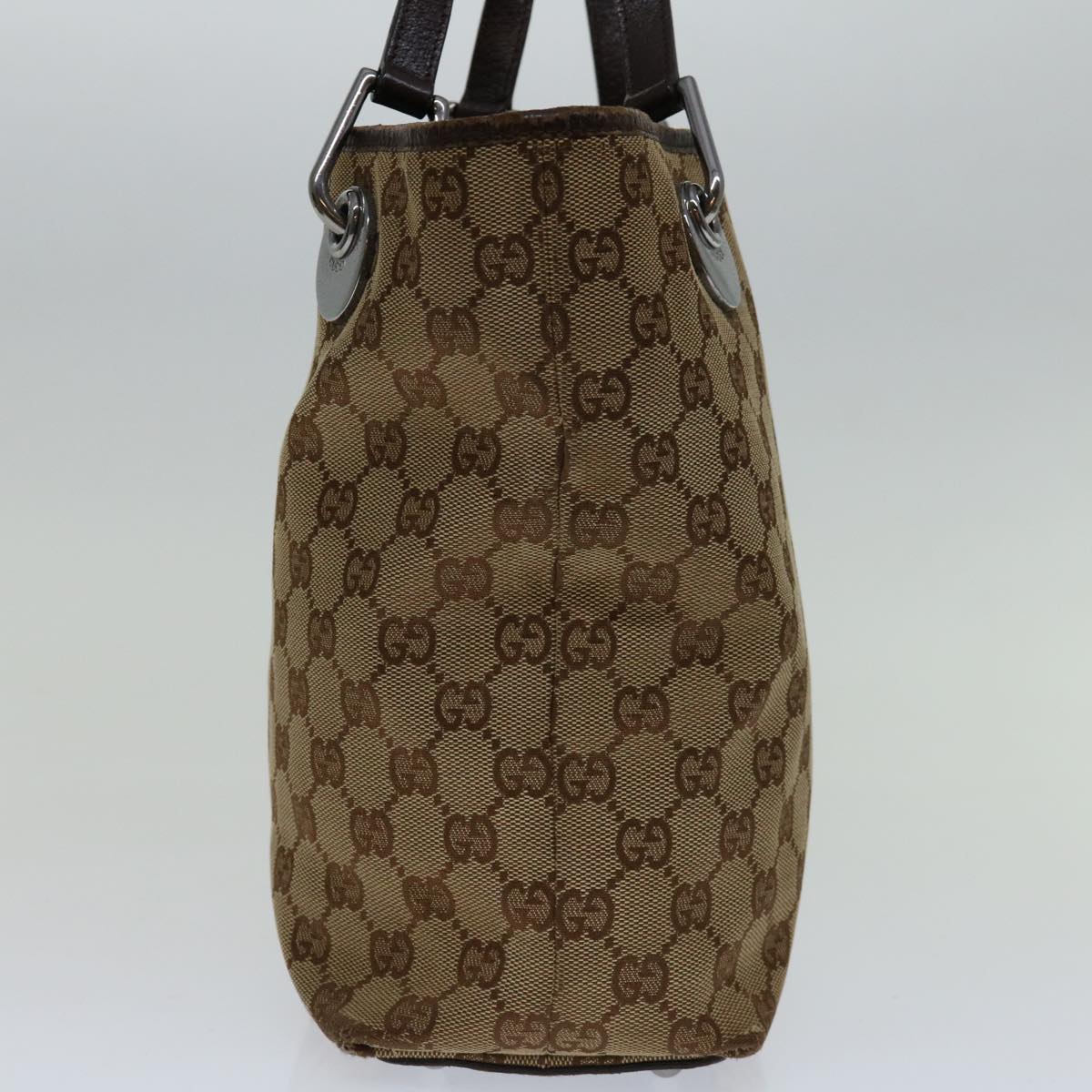 GUCCI GG Canvas Hand Bag Beige 120840 Auth 69639