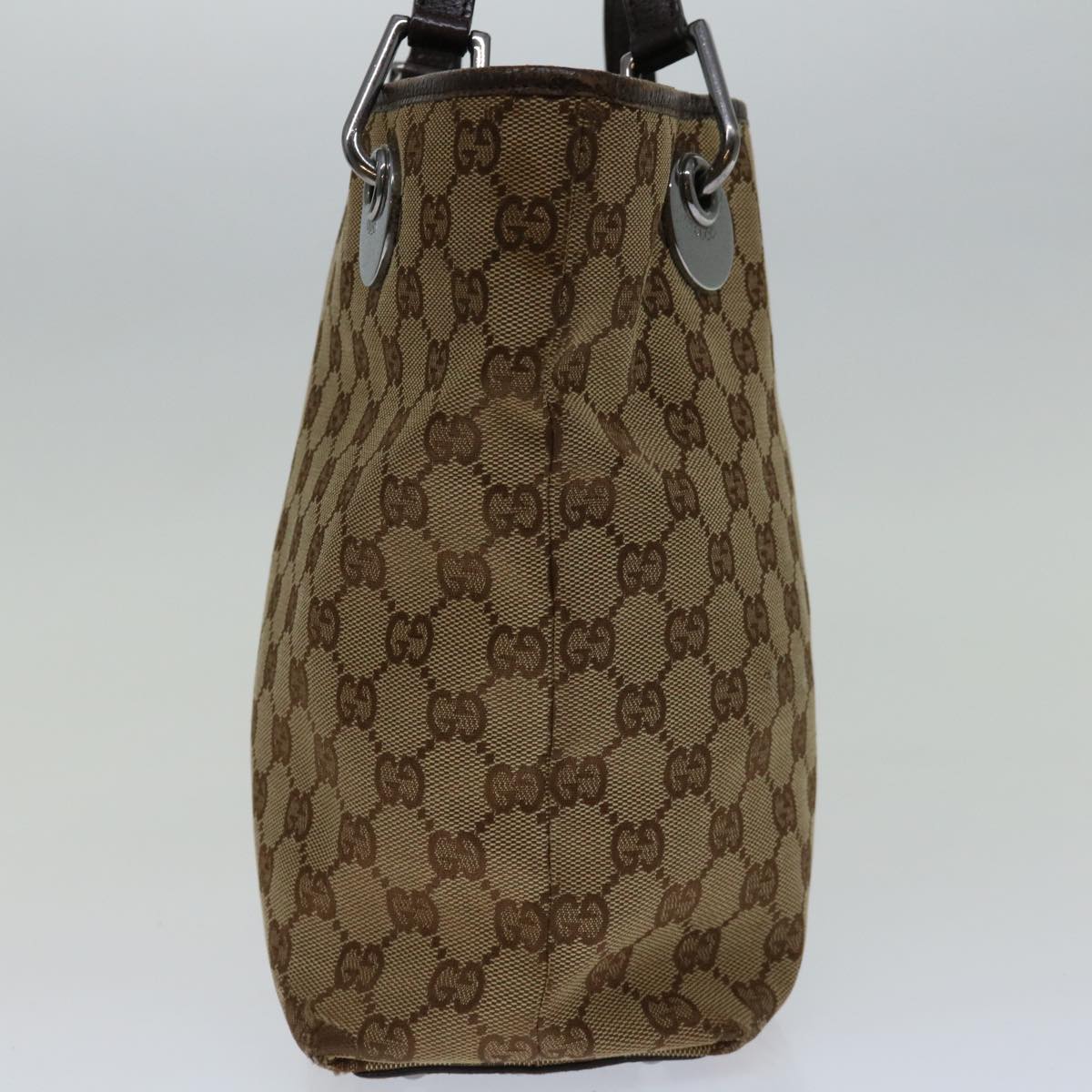 GUCCI GG Canvas Hand Bag Beige 120840 Auth 69639