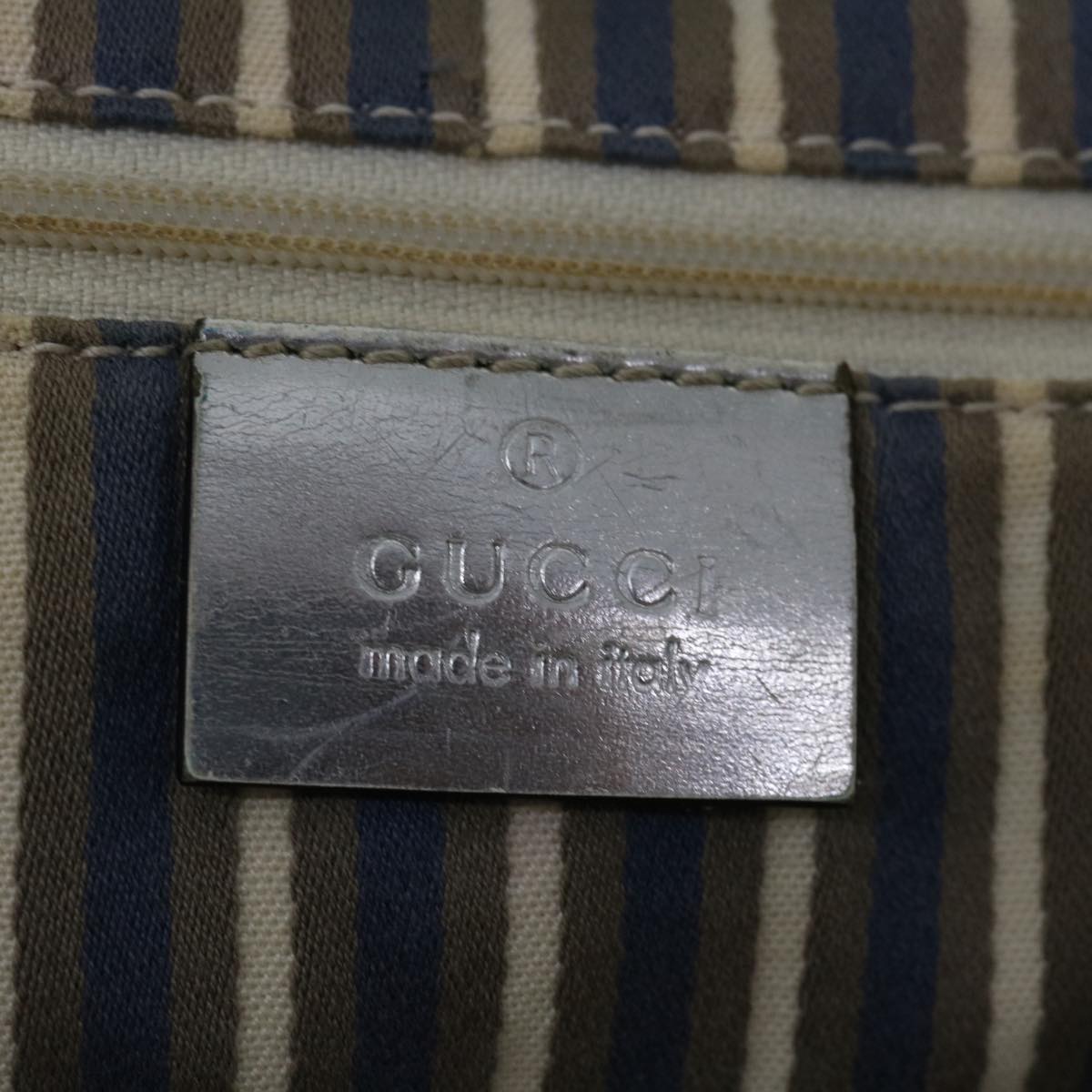 GUCCI GG Canvas Tote Bag Silver 169946 Auth 69643