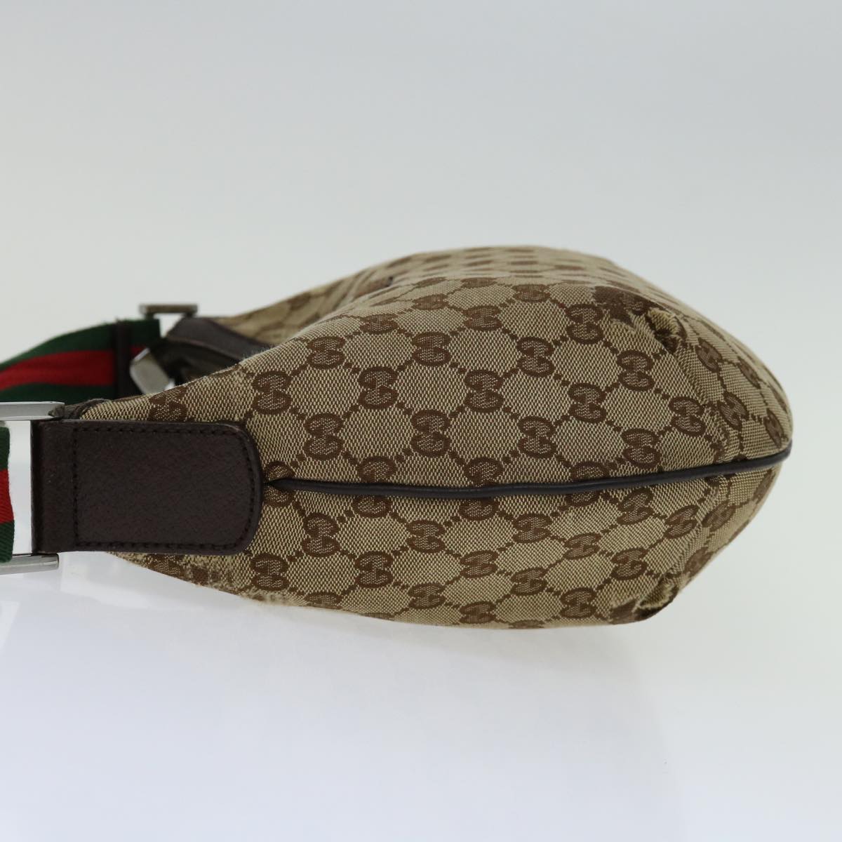 GUCCI GG Canvas Web Sherry Line Shoulder Bag Beige Red Green 181092 Auth 69646