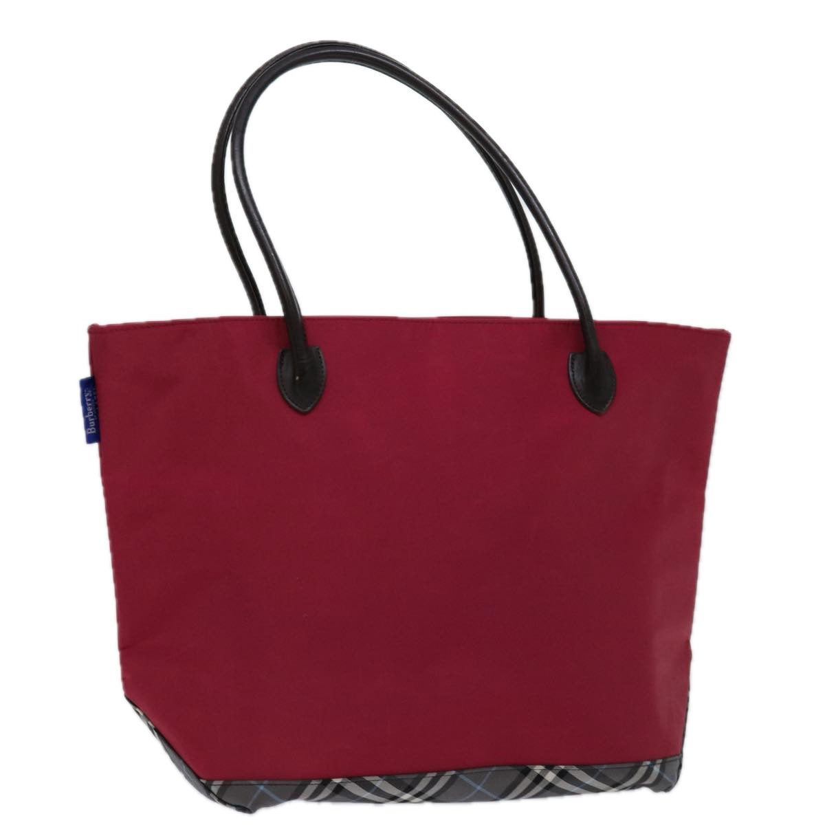 Burberrys Blue Label Tote Bag Nylon Red Auth 69693