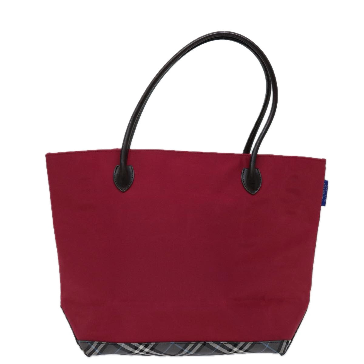 Burberrys Blue Label Tote Bag Nylon Red Auth 69693