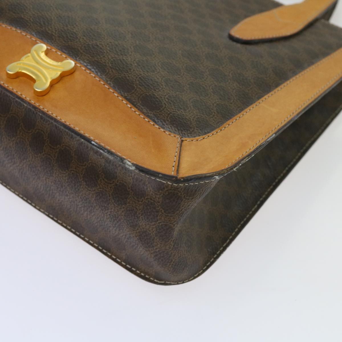 CELINE Macadam Canvas Hand Bag PVC Brown Auth 69735