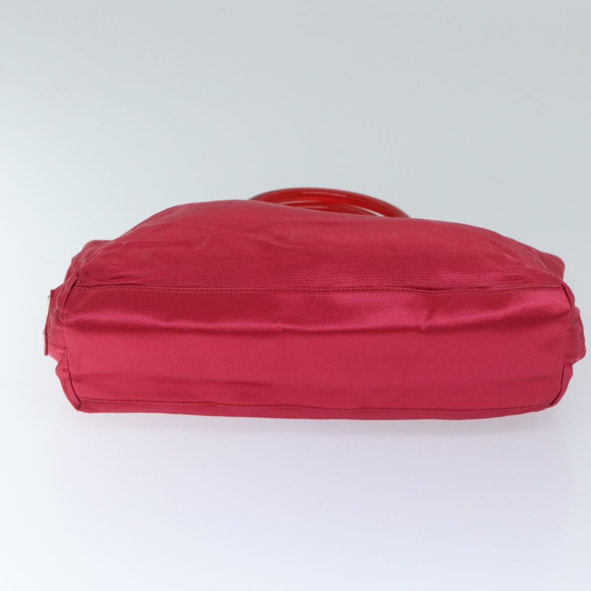 PRADA Hand Bag Satin Red Auth 69745