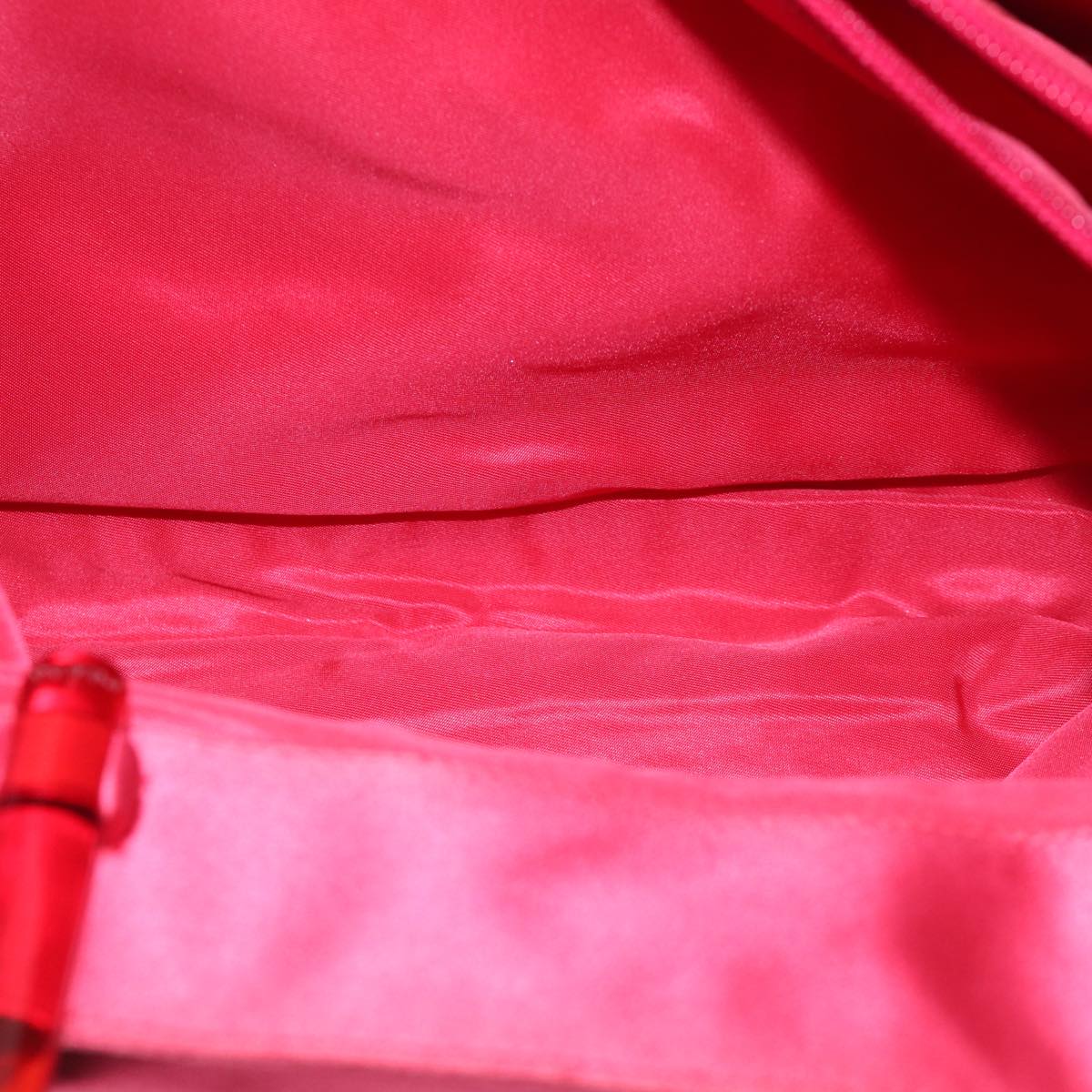 PRADA Hand Bag Satin Red Auth 69745
